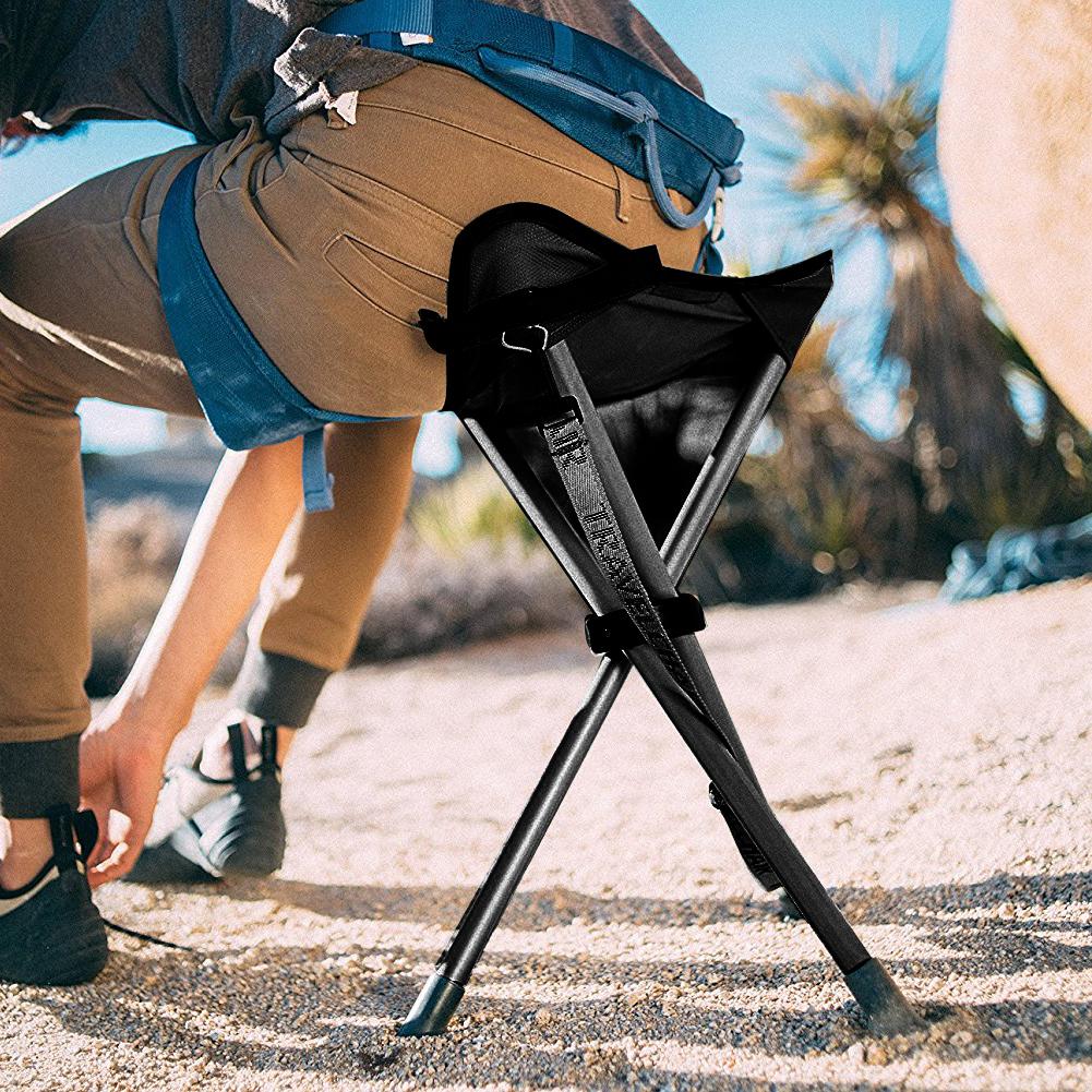 Hunting And Fishing Outdoor Chairs - Portable Tripod Stool Folding Chair with