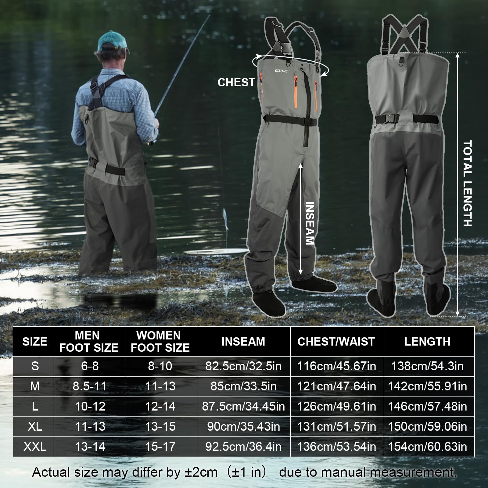 Goture 5-Layer Waterproof Fish - Fishing Waders Breathable review and price